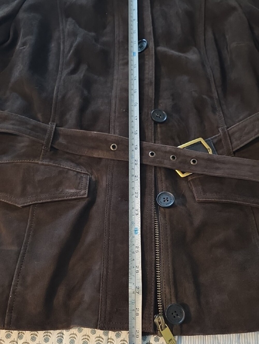 Fairfax And Favor -Dark Brown Suede Trench Jacket - Classic Women's Coat - Picture 10 of 13